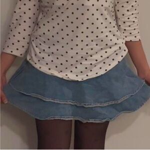 blue denim skirt